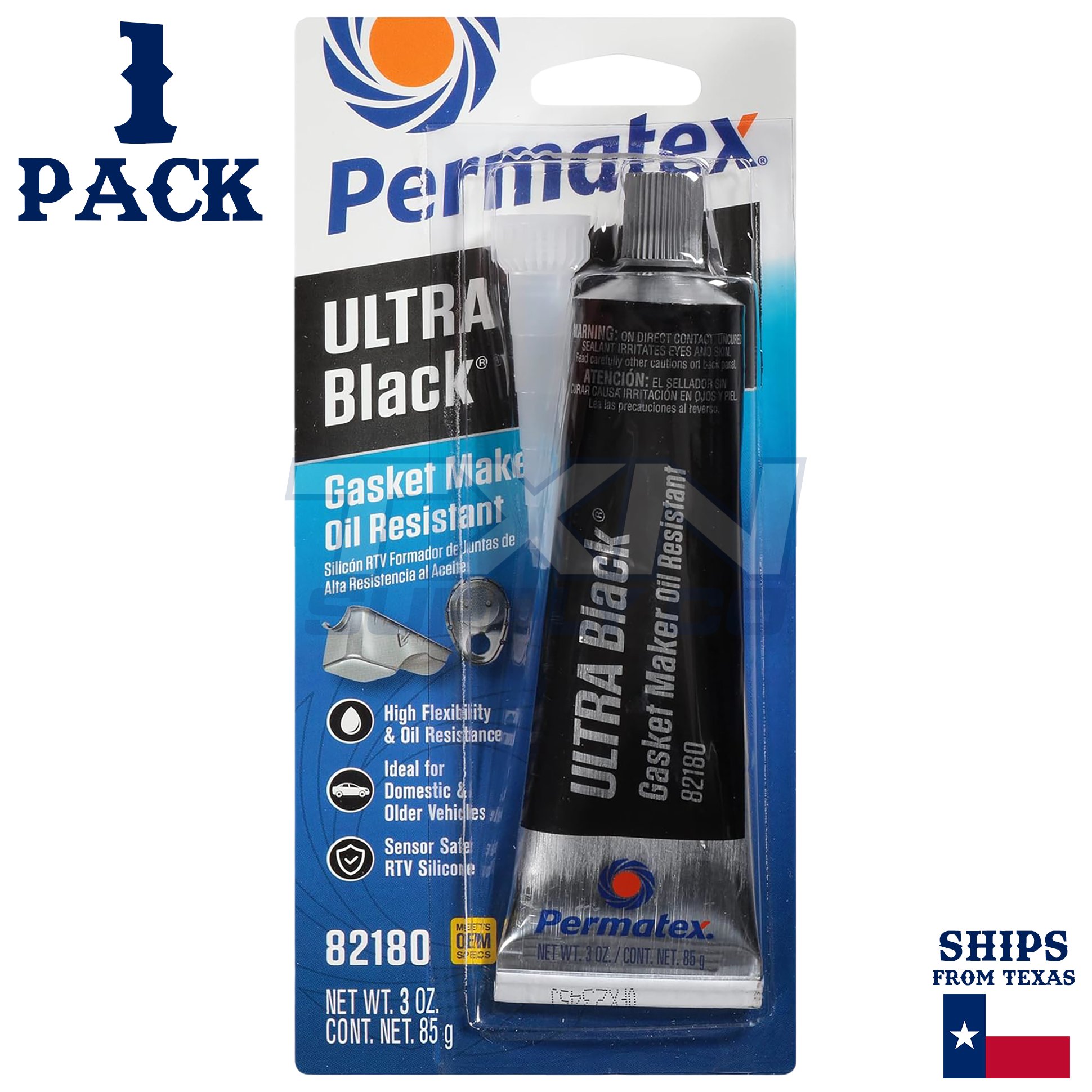 Permatex 82180 Ultra Black RTV Silicone Gasket Maker - 1 Pack