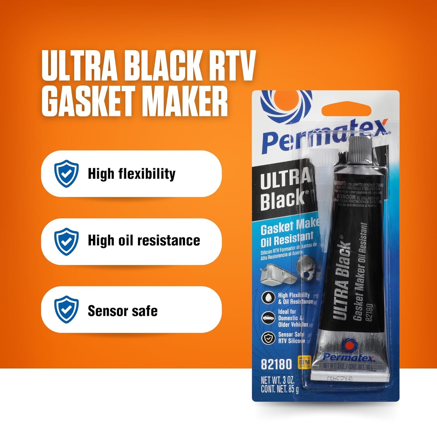 Permatex 82180 Ultra Black RTV Silicone Gasket Maker - 3 Pack - Image 3